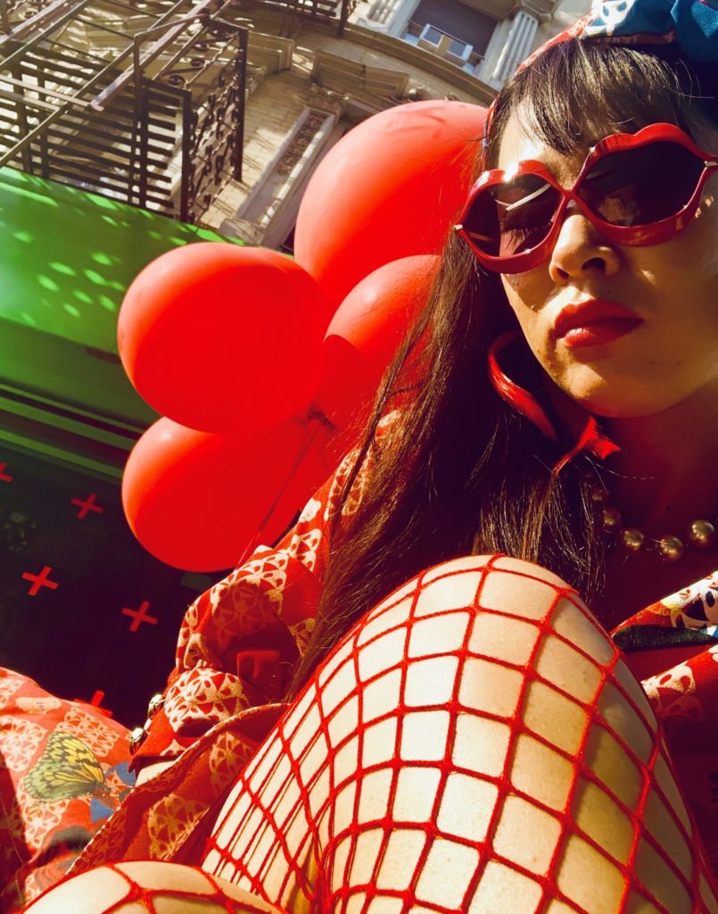 In front of Louis Vuitton in New York Essex.